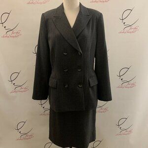 BICCI FLORINE WACHTER. Size 12. USA Wool. Banker's Gray Professional Suit. AL